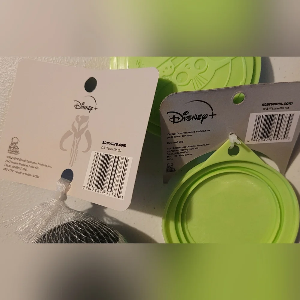 Star Wars Green And Gray Hard Tennis Balls, Baby Yoda Green Dog Food Lids